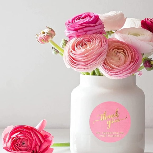 50 CT.  2 Inch Pink Thank you  for supporting my small Business Stickers - Picture 5 of 9